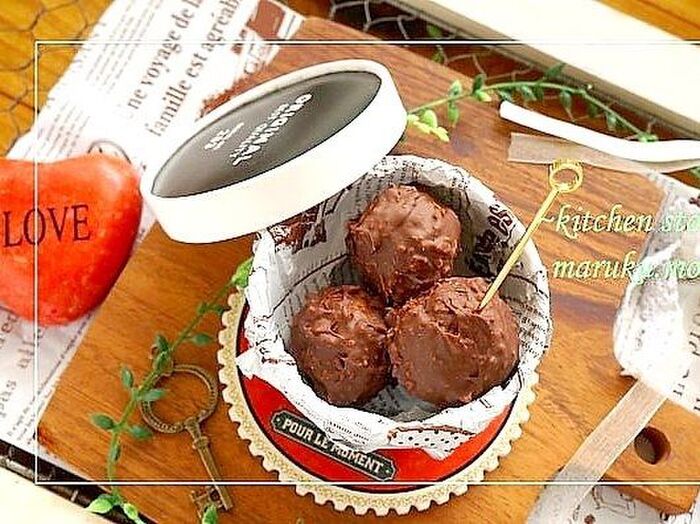 バレンタインに♪安納芋のクランチ・チョコトリュフ