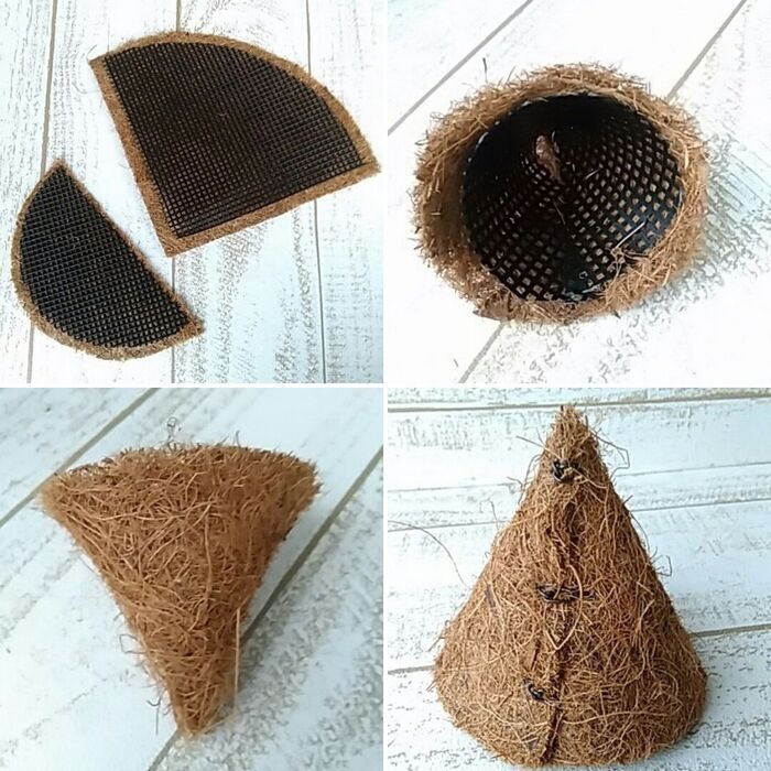 ココマットと鉢底ネットをカットします。