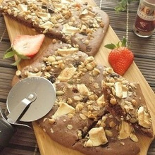 予熱完了までに生地セッティング完了♪スイーツピザ風オーブンパンケーキ