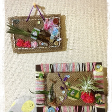 フォトフレーム1つで2つのオブジェに!100均毛糸とエアプランツで癒しのインテリア