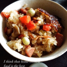 炊飯器で中華おこわ。一手間で時短。