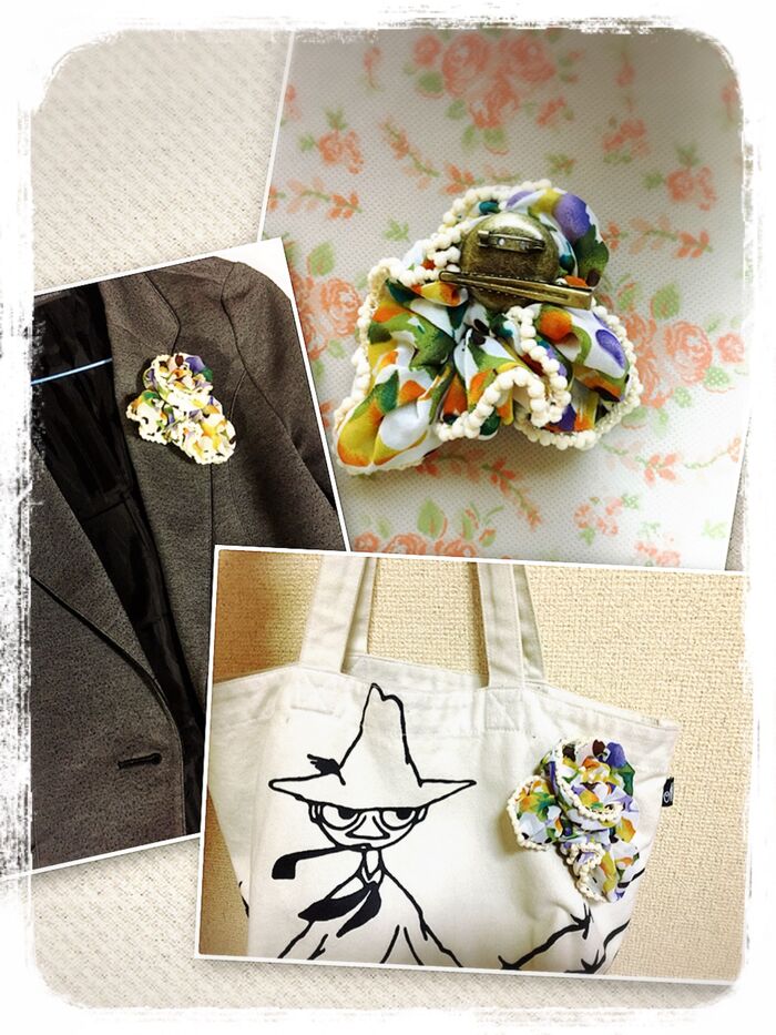 裏にブローチ金具を付けると便利