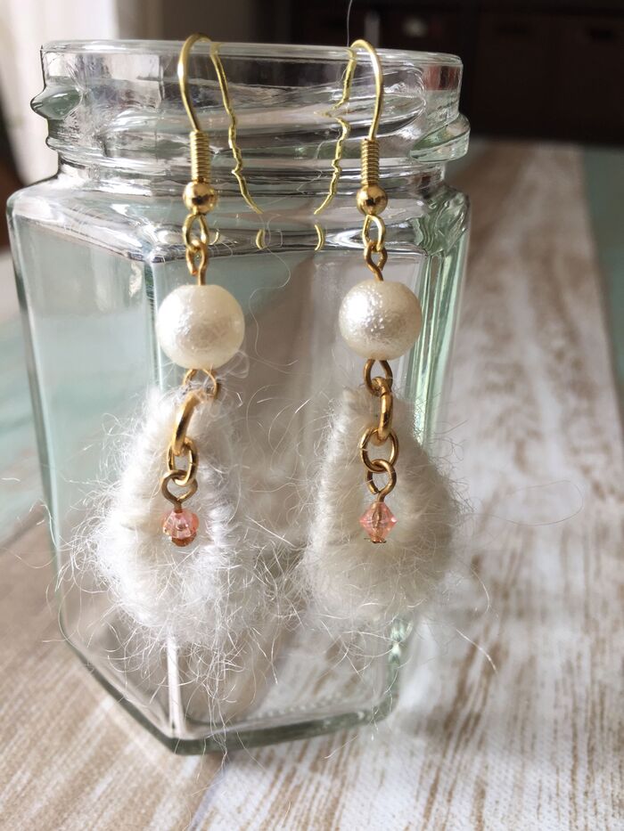 プラ板+毛糸でピアスチャームを作ろう