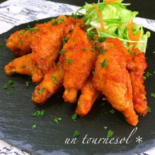 美容効果抜群!うま味倍増の☆手羽中のトマト味噌焼き