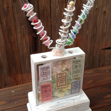 試験管✖️ワイヤー✖️端材✖️毛糸✖️ビーズでDIY!★ウキウキ春色オブジェ!