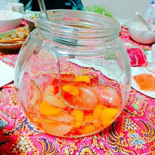 飲み物もお雛様色でフルーツポンチ