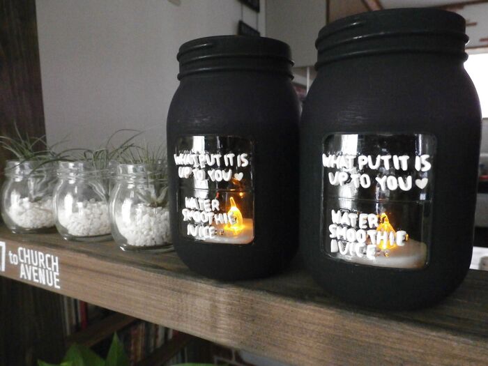 キャンドルライトを瓶の中に♪