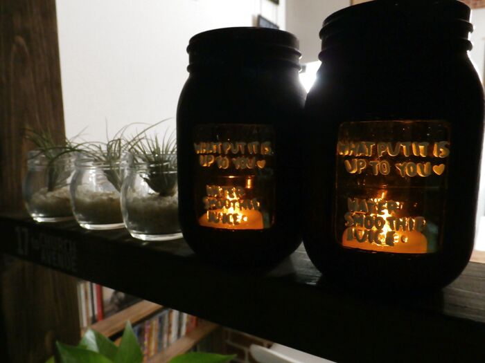 100均メイソンジャーでカッコ可愛いキャンドルライト♡
