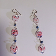 プラバンとレジンで歌舞伎隈取の和風ピアス