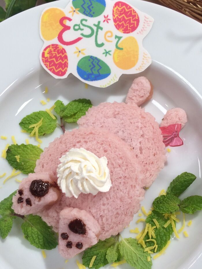 桜蒸しパンで❤︎お尻ぷりぷり「イースターうさぎ」