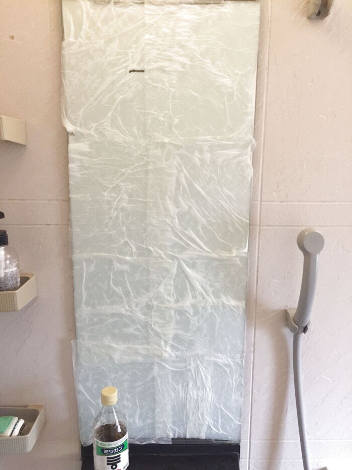 キッチンペーパーで酢を湿布…