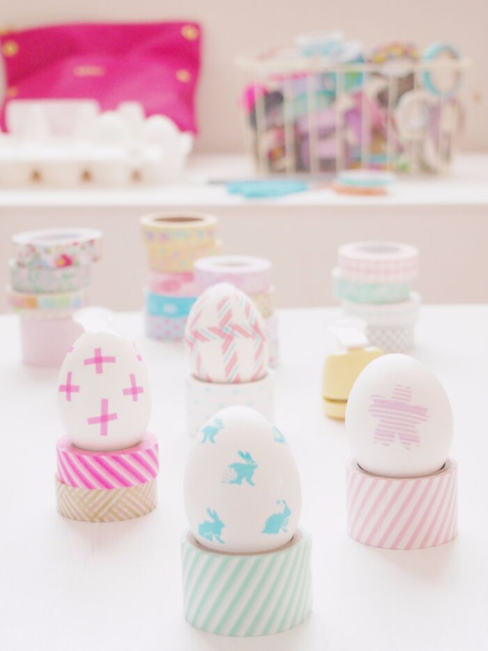 マスキングテープと卵で作るイースターエッグ♪