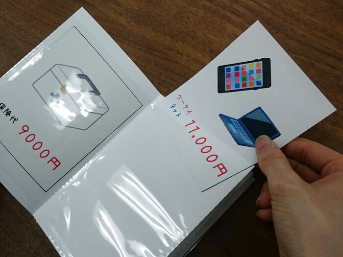 その5:フォトブックの中に項目用紙を入れる