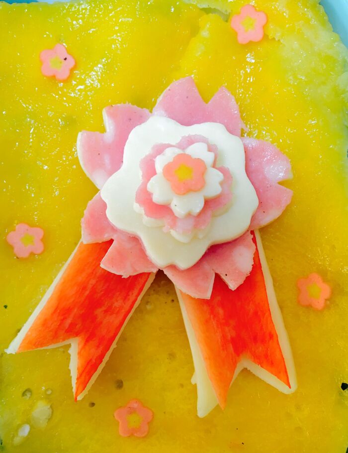 【デコ弁】大変よく出来ました!の桜シール型おかずの作り方
