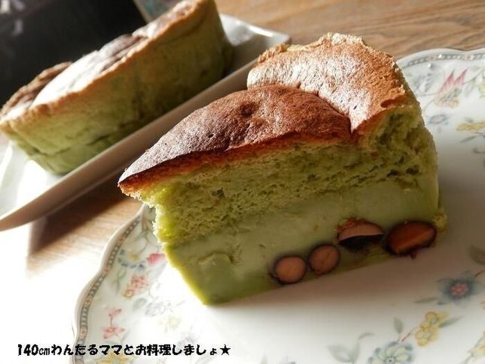 簡単★抹茶と黒豆のマジックケーキ