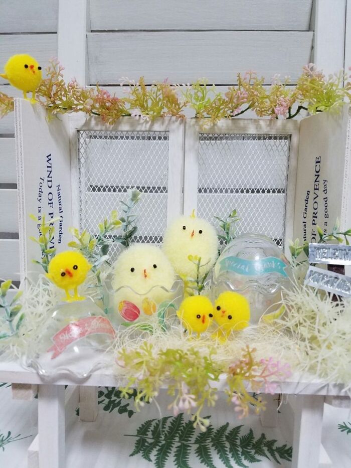 100均だけで簡単!イースターを祝うひよこ一家【ディスプレイ編】