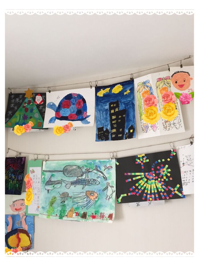 ☆子供達の持ち帰り作品を展示しよう