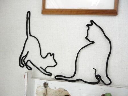ねこブームですね・アイアン風の猫!100円でできます♪