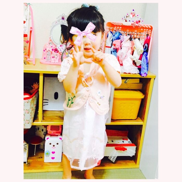 大きめなので、娘にはワンピースとして着せてみました!