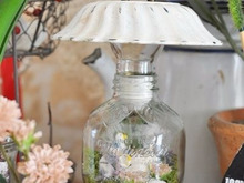 空き瓶リメイク!テーブルランプ風。