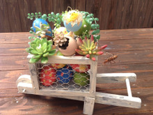 100均DIY! 網と角材で中身が見える一輪車DIY★イースターを楽しく!