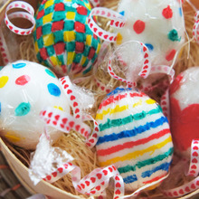 イースターエッグ☆美味しい塩茹で卵niサランラップに可愛いデコ♪