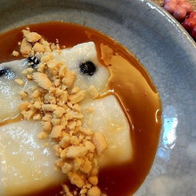 茹で餅のピーナッツバター醤油