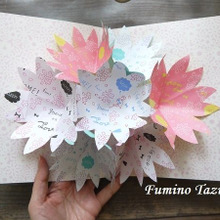 ダイソー折り紙で春満開☆飛び出すカード