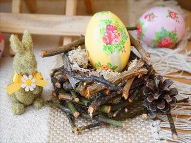 鳥の巣型☆イースターエッグスタンド作り♪