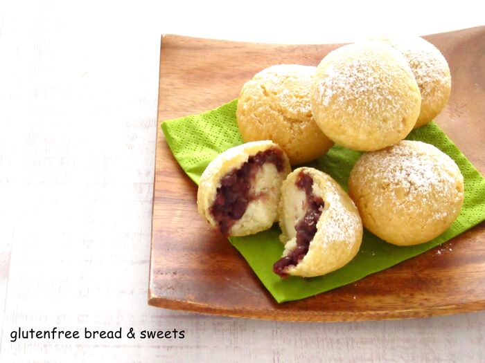 ほっこりおやつ。豆腐の米粉あんドーナツ