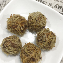 そうめんでパリッと!挽肉だんご揚げ♪