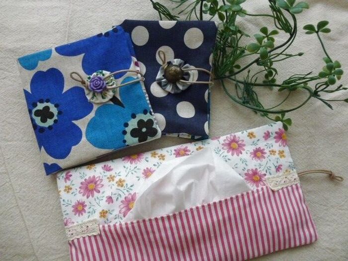 箱ティッシュを持ち歩くためのポーチ