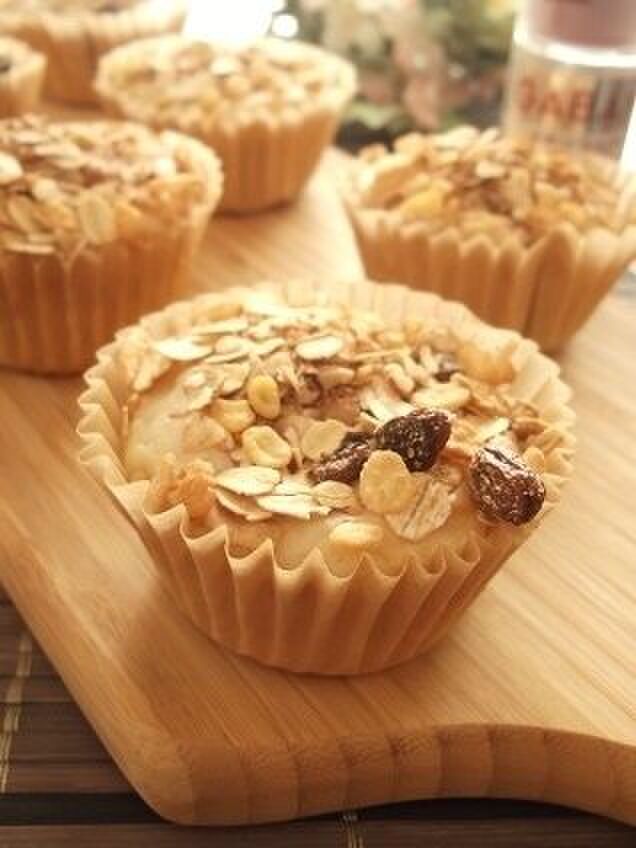 HMでお手軽!卵不使用・シナモンフルグラカップケーキ♪
