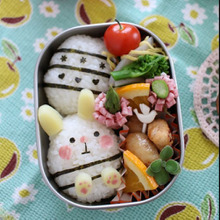 イースターキャラ弁*卵型オニギリでバニー&エッグ