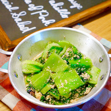 味付けいらず!チンゲサイの明太子チーズ炒めのレシピ