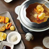 揚げたてが最高!テーブルでアツアツ串揚げ