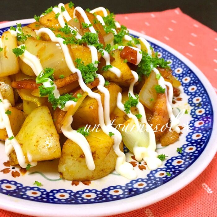 お弁当の一品に☆むくみ解消!マヨカレー味のジャーマンポテト