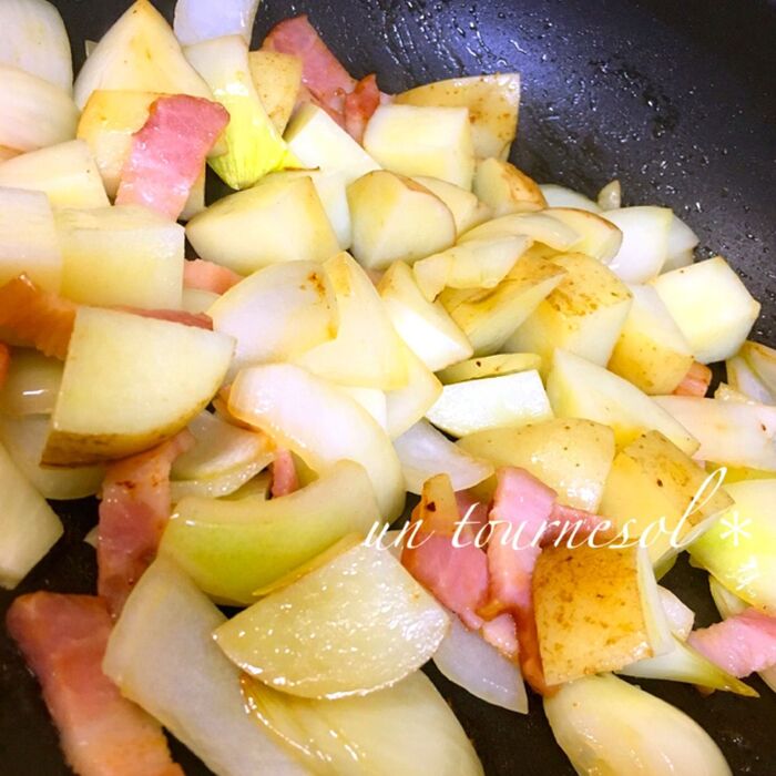 ④加熱しているので手早く炒めて☆