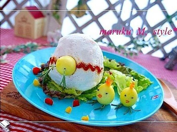 イースターにぴったり!タマゴとヒヨコのオムライス♪