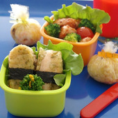 新生活応援!かんたんお弁当レシピ「ささみ磯辺揚げの明太ポテサラサンド弁当」