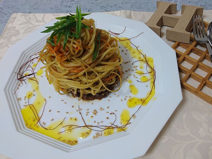 スリムな金平牛蒡、パスタと親密に・・・そしてアンダーテーブルな焼肉