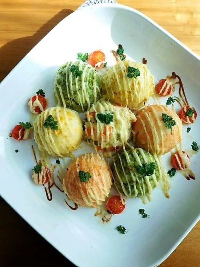 焼いてもおいしいカラフルなポテトサラダ!!