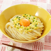 朝食をとりましょう!「浅漬け釜玉風うどん」