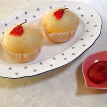 春爛漫!米粉入り甘酒桜蒸しパン(桜餡添え)