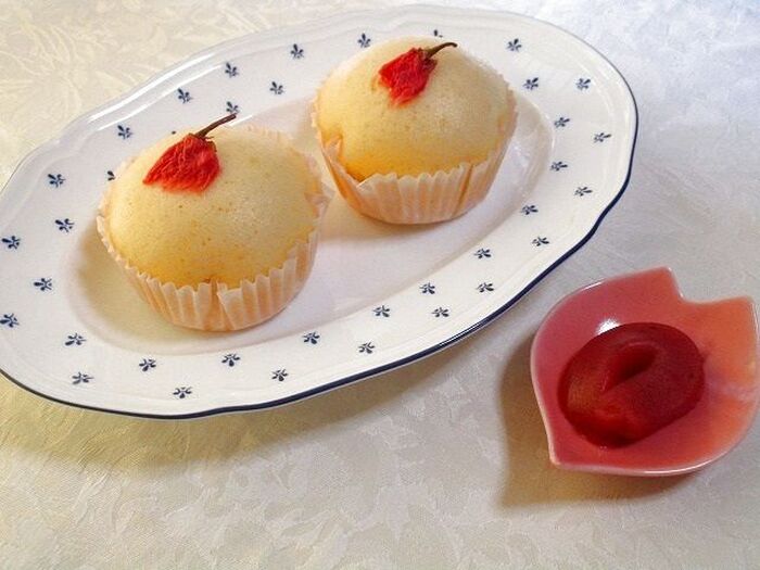 春爛漫!米粉入り甘酒桜蒸しパン(桜餡添え)