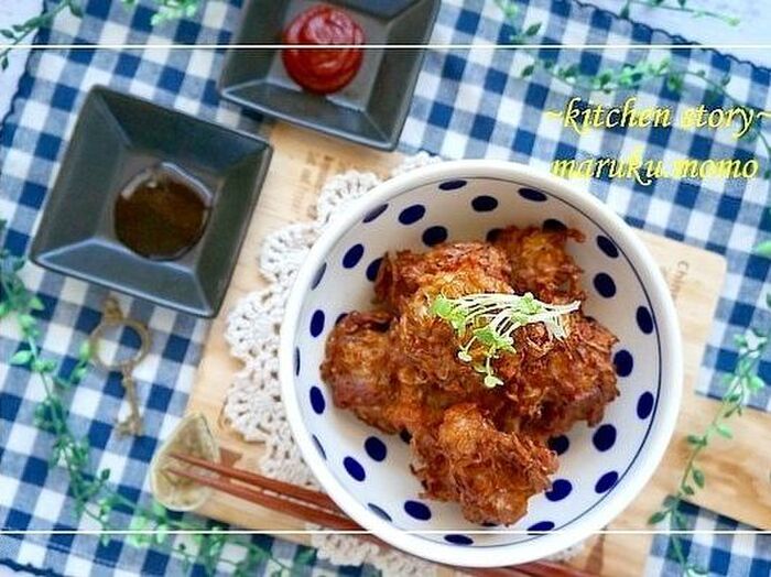 簡単!混ぜて揚げるだけ*もやしのカリカリジューシーなメンチカツ風