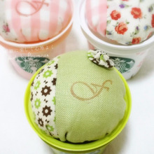 スタバのプリンカップでDIY♡キュートなピンクッションできました♪