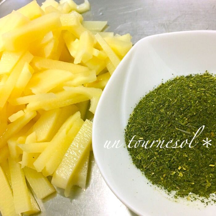 ②タケノコの食感があるように!