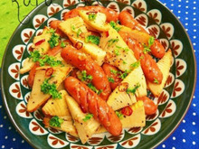 こりゃ旨いっ♡旬たけのことウインナーのぺペロンおつまみ