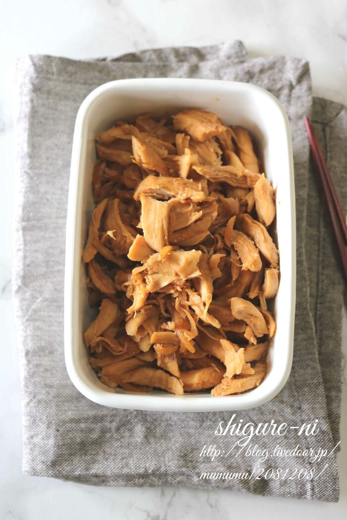 【常備菜】ささみのしぐれ煮。